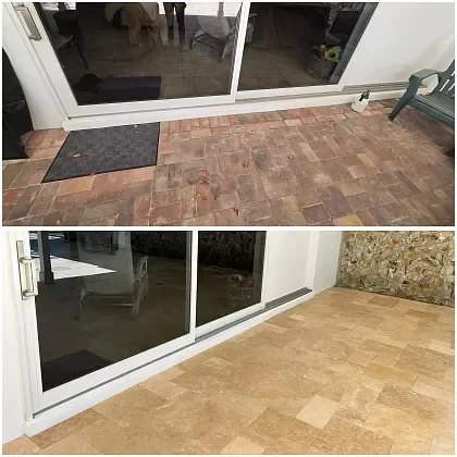Paver walkway transition in Hollywood