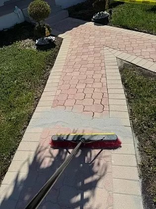 Cleaned paver driveway in North Bay Village