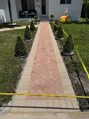 Re-sanded paver joints in North Bay Village